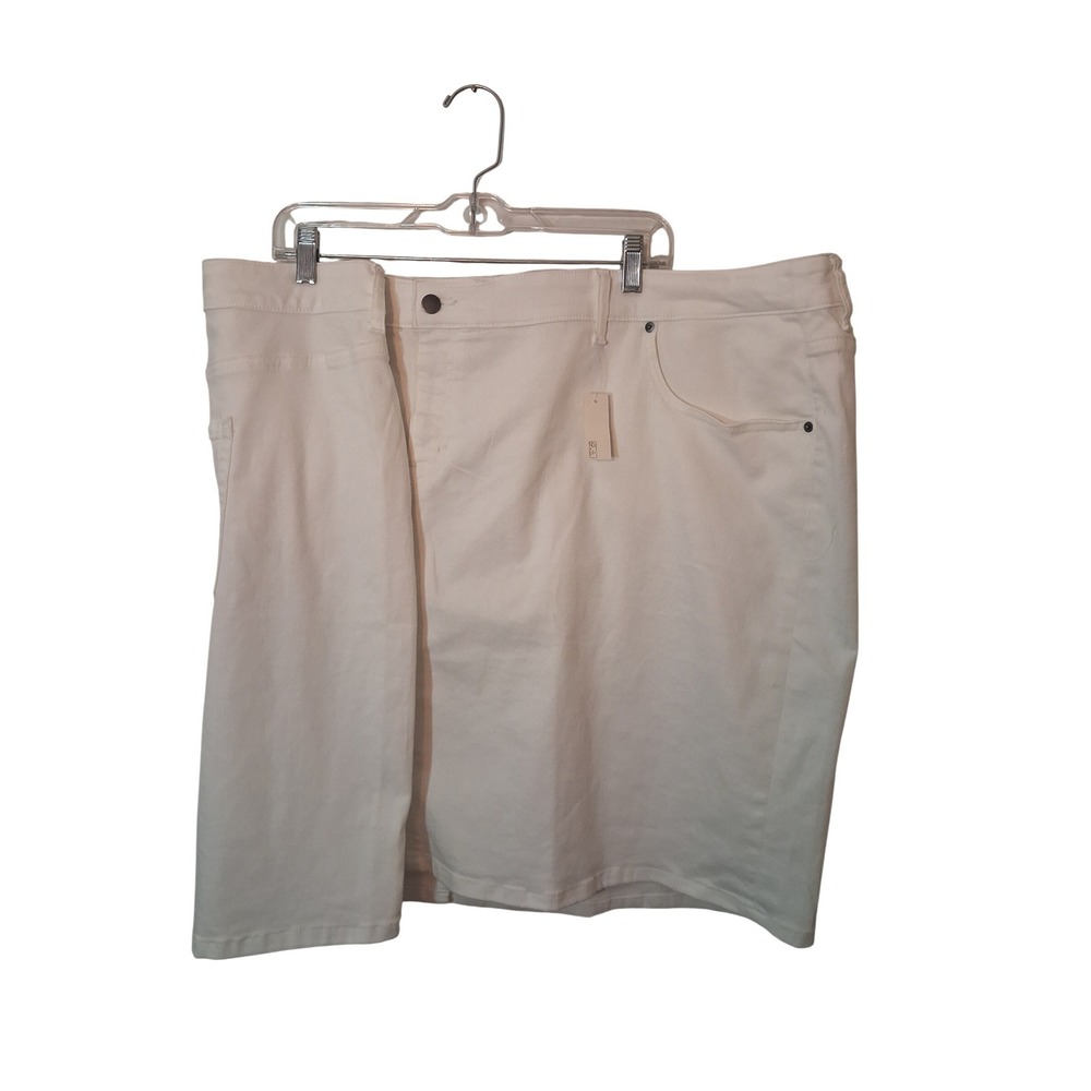Amazon Essentials Womens White Denim Skirt Plus Size 36 Stretch Mini New